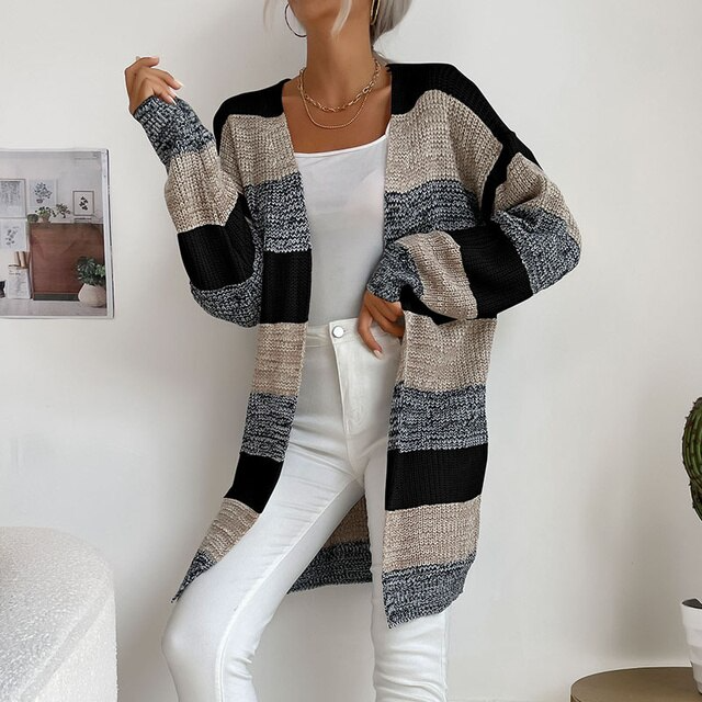 Jersey Largo de Punto Patchwork