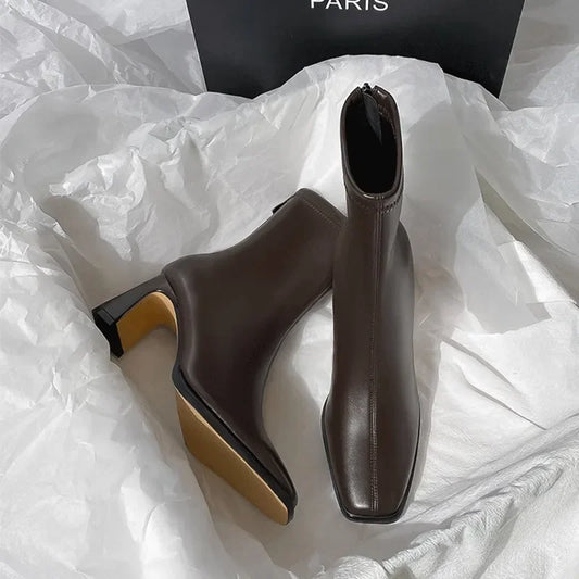 Botines Vintage de Cuero Sintético