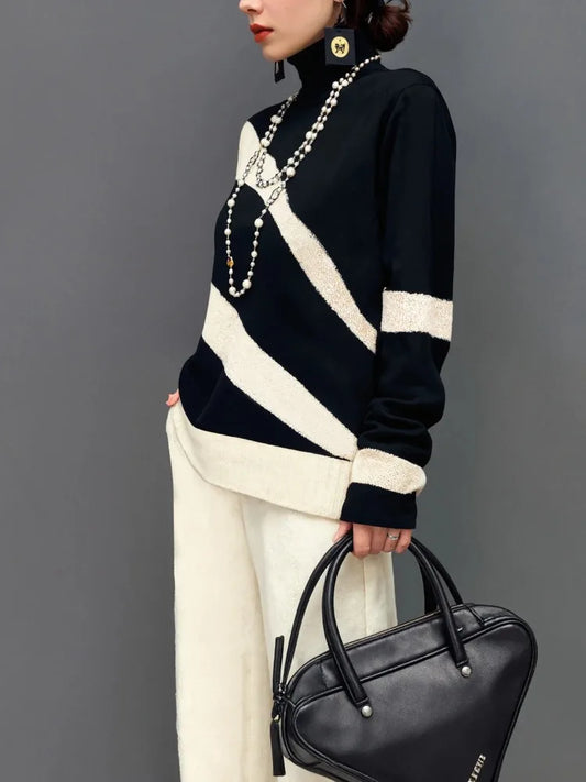 Jersey de Punto con Cuello Alto