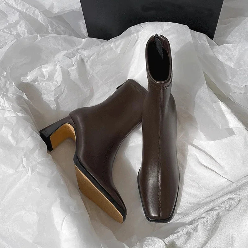 Botines Vintage de Cuero Sintético