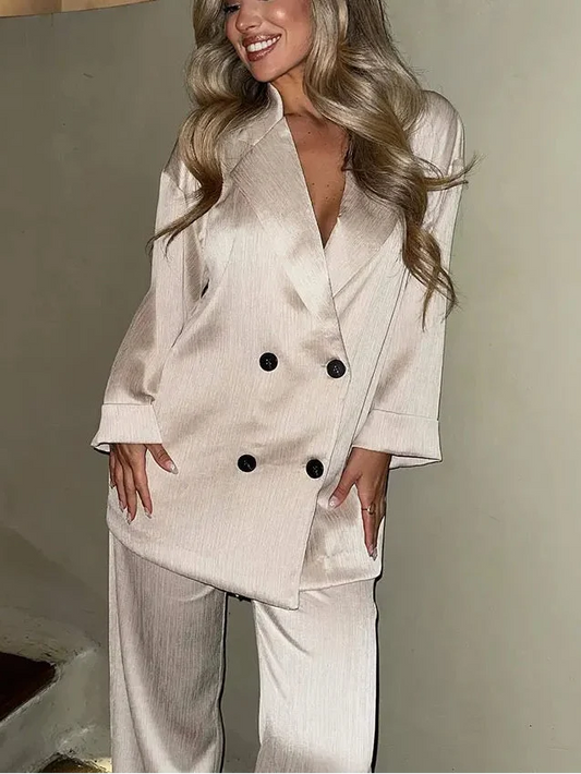 Conjunto de Blazer Cruzado para Mujer