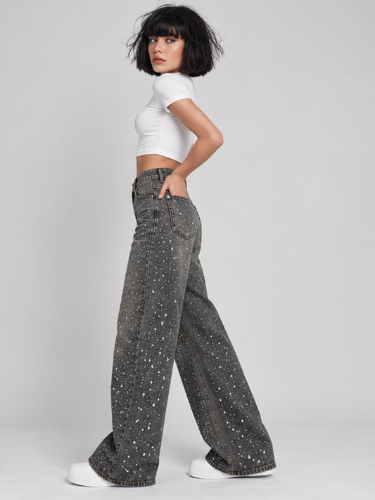 Pantalones vaqueros de patchwork con estrellas